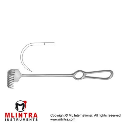 Koerte Retractor 8 Sharp Prongs Stainless Steel, 24.5 cm - 9 3/4" Blade Size 40 x 30 mm